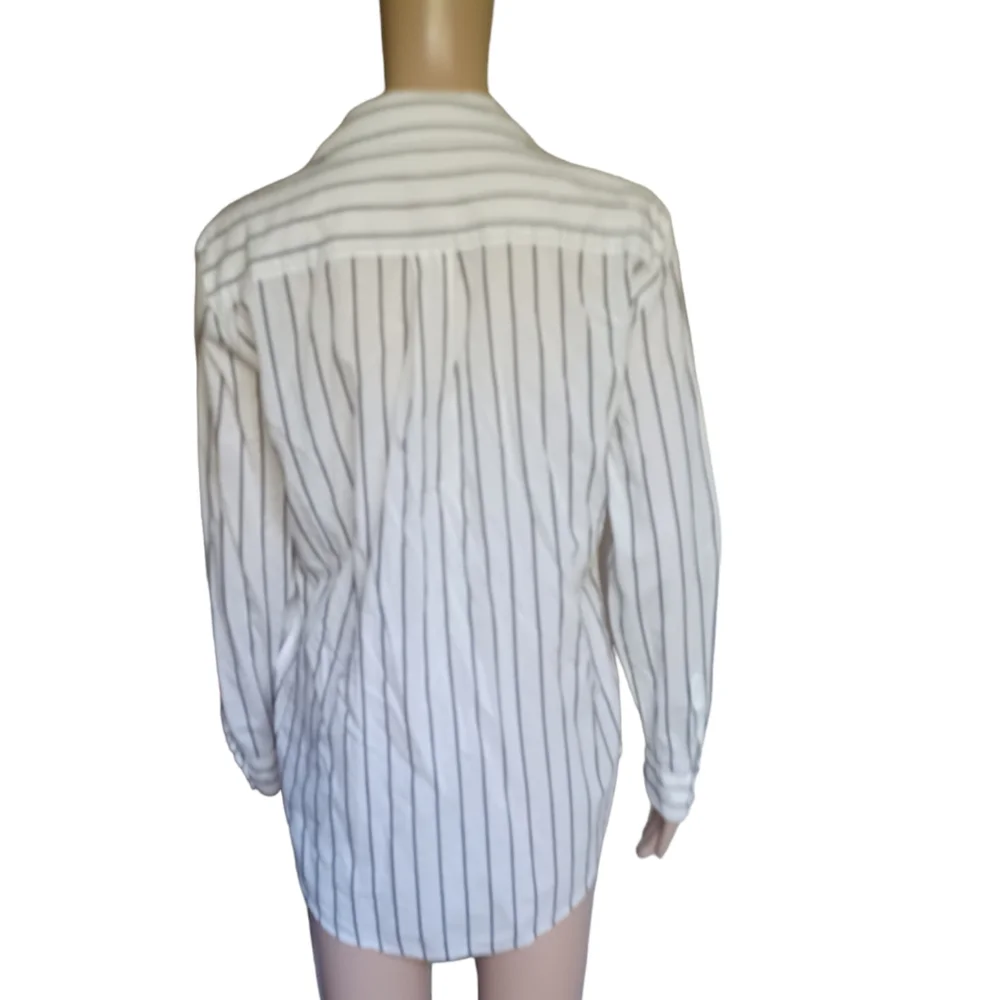 Equipment Femme Blouse Button Down Top Drawstring V Neckline Size Small Petite - Picture 8 of 9